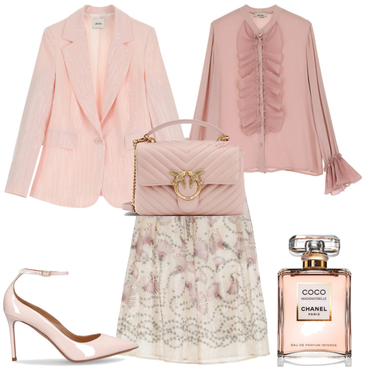 Outfit donna - Bon ton cerimonia evento serata. Stile Bon Ton per Cerimonia. Abbinamento con profumi, gonne lunghe, camicie, blazer, borse a mano, décolleté.