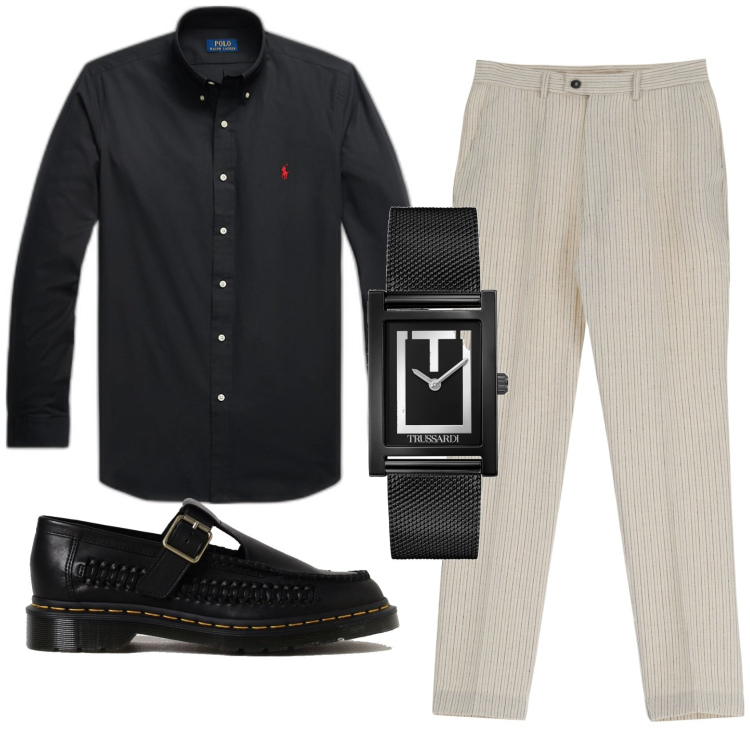 Outfit uomo - Total look #1875798. Stile Trendy per Serata speciale. Abbinamento con orologi, pantaloni, camicie, scarpe stringate.
