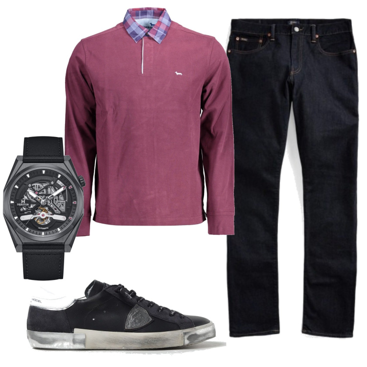 Outfit uomo - Total look #1875816. Stile Casual per Tutti i giorni. Abbinamento con orologi, jeans, polo, sneakers.