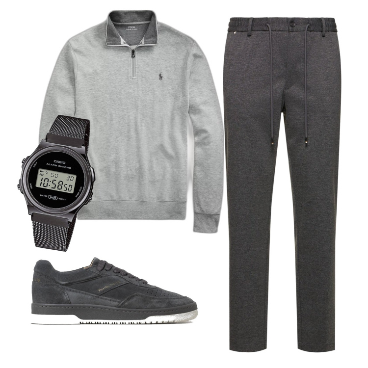 Outfit uomo - Total look #1875818. Stile Casual per Tutti i giorni. Abbinamento con orologi, pullovers, pantaloni, sneakers.