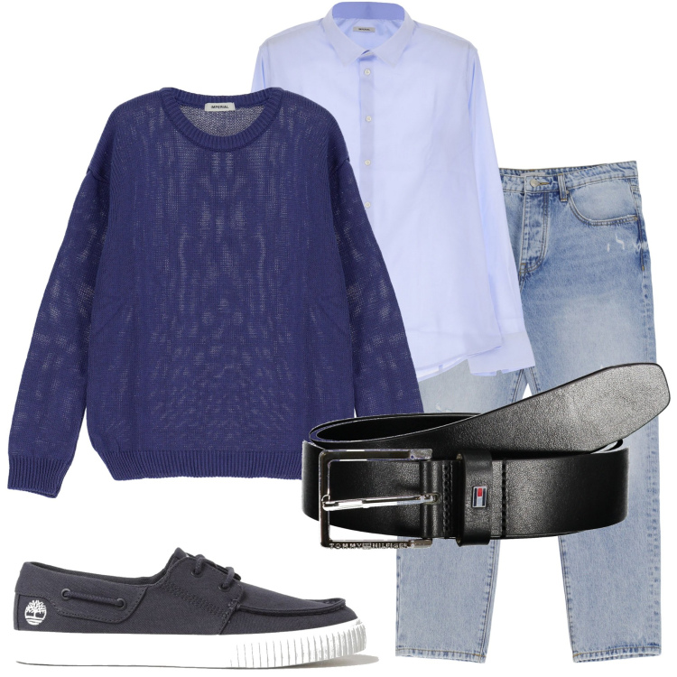 Outfit uomo - Stile urbano. Stile Urban per Tutti i giorni. Abbinamento con camicie, pullovers, jeans slim fit, scarpe stringate, cinture.