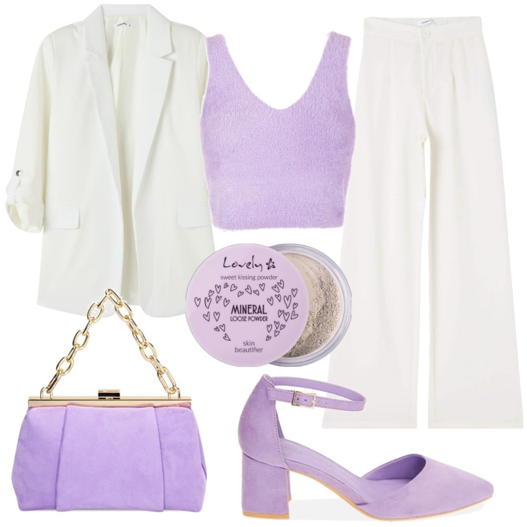 Outfit donna - Blazer mania. Stile Bon Ton per Serata fuori. Abbinamento con ciprie, pantaloni, blazer, top, décolleté, borse a spalla.