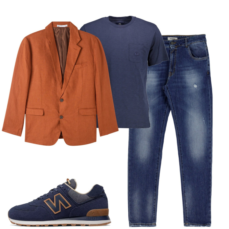 Outfit uomo - Total look #1877326. Stile Urban per Tutti i giorni. Abbinamento con giacche, sneakers, jeans slim fit, t-shirt.