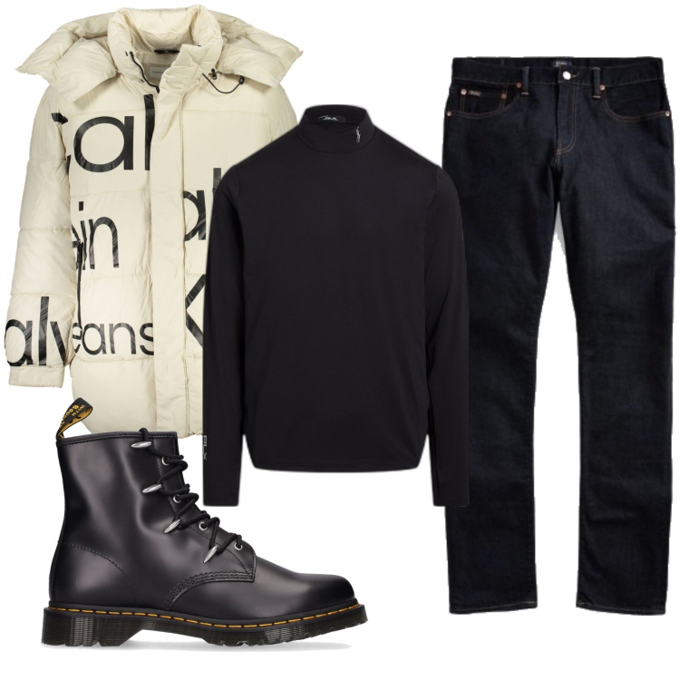 Outfit uomo - Total look #1877789. Stile Trendy per Tutti i giorni. Abbinamento con jeans, camicie, stivali, giacche.