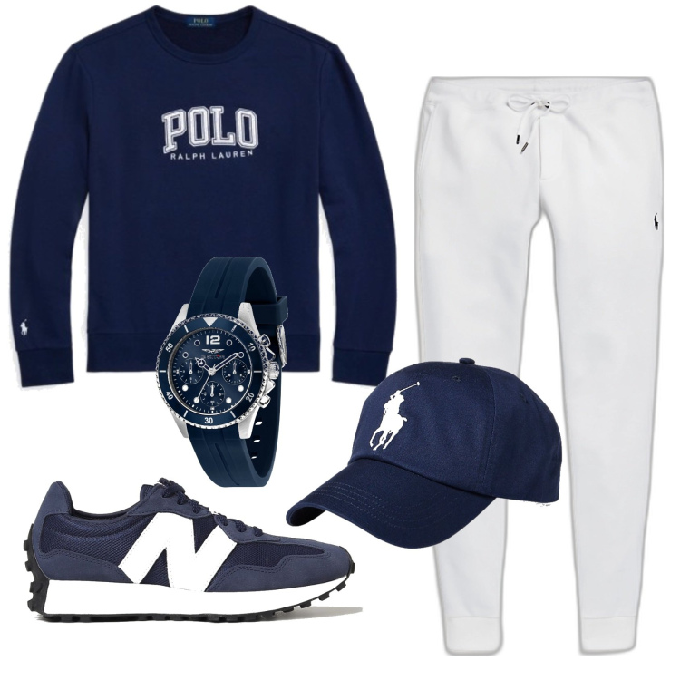 Outfit uomo - Total look #1877799. Stile Casual per Tutti i giorni. Abbinamento con orologi, cappelli, felpe, pantaloni, sneakers.