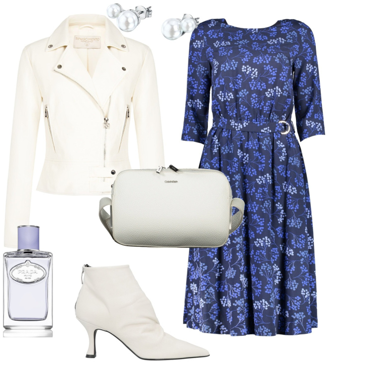 Outfit donna - Trendy serata fuori. Stile Trendy per Serata fuori. Abbinamento con stivaletti, orecchini, profumi, giacche, vestiti corti, borse a tracolla.