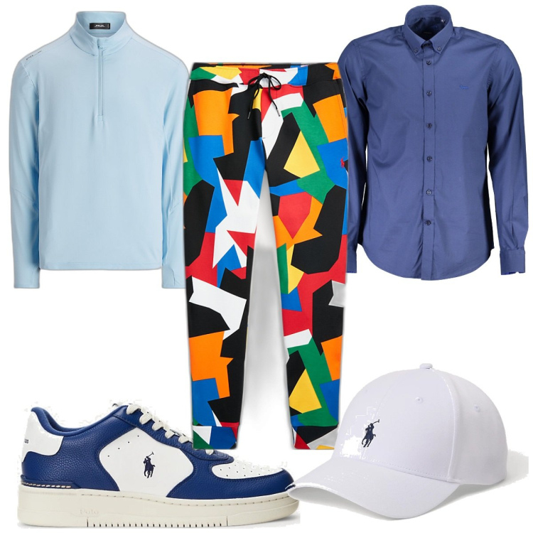 Outfit uomo - Total look #1878111. Stile Trendy per Tutti i giorni. Abbinamento con cappelli, pantaloni, sneakers, pullovers, camicie.