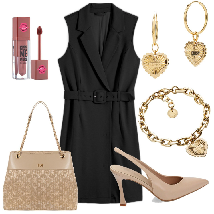 Outfit donna - Gioielli statement:orecchini e bracciale. Stile Chic per Ufficio. Abbinamento con vestiti a tubino, rossetti, borse a spalla, décolleté, braccialetti, orecchini.