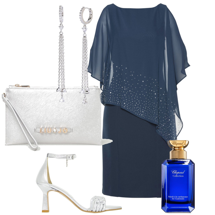 Outfit donna - La mamma dello sposo. Stile Chic per Cerimonia. Abbinamento con vestiti a tubino, profumi, orecchini, décolleté, clutch.