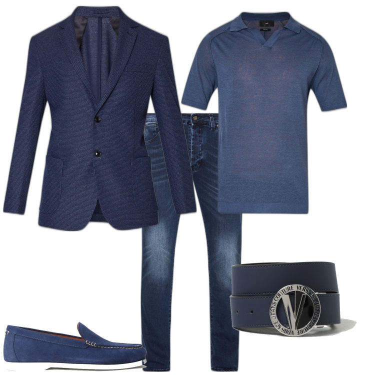 Outfit uomo - Trendy ufficio week end serata. Stile Trendy per Ufficio. Abbinamento con scarpe stringate, giacche, jeans skinny, polo, cinture.