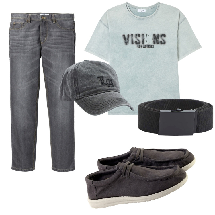 Outfit uomo - Le stringate per tutto. Stile Trendy per Tutti i giorni. Abbinamento con jeans dritti, t-shirt, cappelli, cinture, scarpe stringate.
