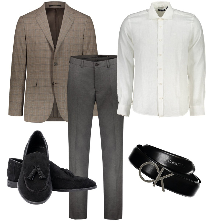 Outfit uomo - Una serata speciale. Stile Business/Elegante per Serata speciale. Abbinamento con pantaloni, abiti, camicie, cinture, scarpe stringate.