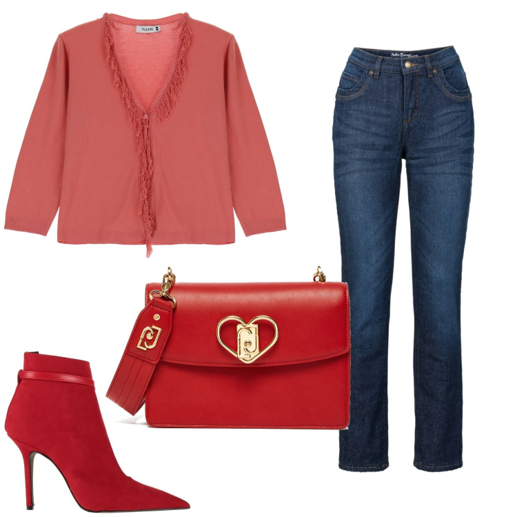 Outfit donna - Total look #1878595. Stile Casual chic per Ufficio. Abbinamento con jeans dritti, stivaletti, pullovers, borse a spalla.
