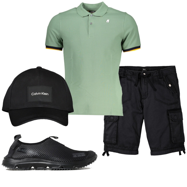 Outfit uomo - Total look #1879540. Stile Casual per Tutti i giorni. Abbinamento con bermuda, polo, sneakers, cappelli con visiera.