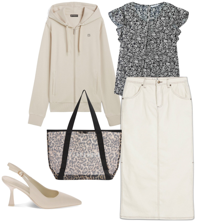 Outfit donna - Scarpa bon ton. Stile Casual chic per Tutti i giorni. Abbinamento con gonne longuette, bluse, shopping bag, felpe con cappuccio, décolleté.