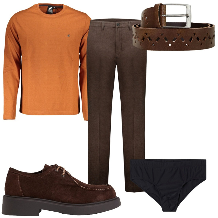 Outfit uomo - Total look #1880064. Stile Trendy per Tutti i giorni. Abbinamento con scarpe stringate, costumi, cinture, pantaloni, t-shirt.