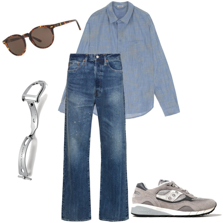 Outfit uomo - Il jeans a zampa. Stile Urban per Tutti i giorni. Abbinamento con camicie, occhiali da sole, orologi, sneakers, jeans dritti.