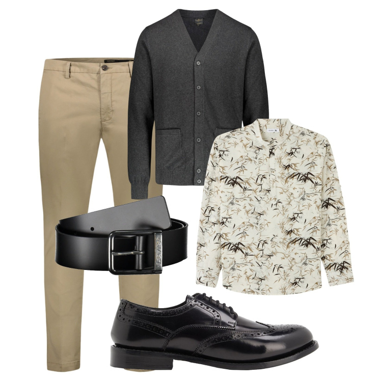 Outfit uomo - Scarpe stringate. Stile Casual per Tutti i giorni. Abbinamento con scarpe stringate, camicie, pantaloni chino, cardigans, cinture.