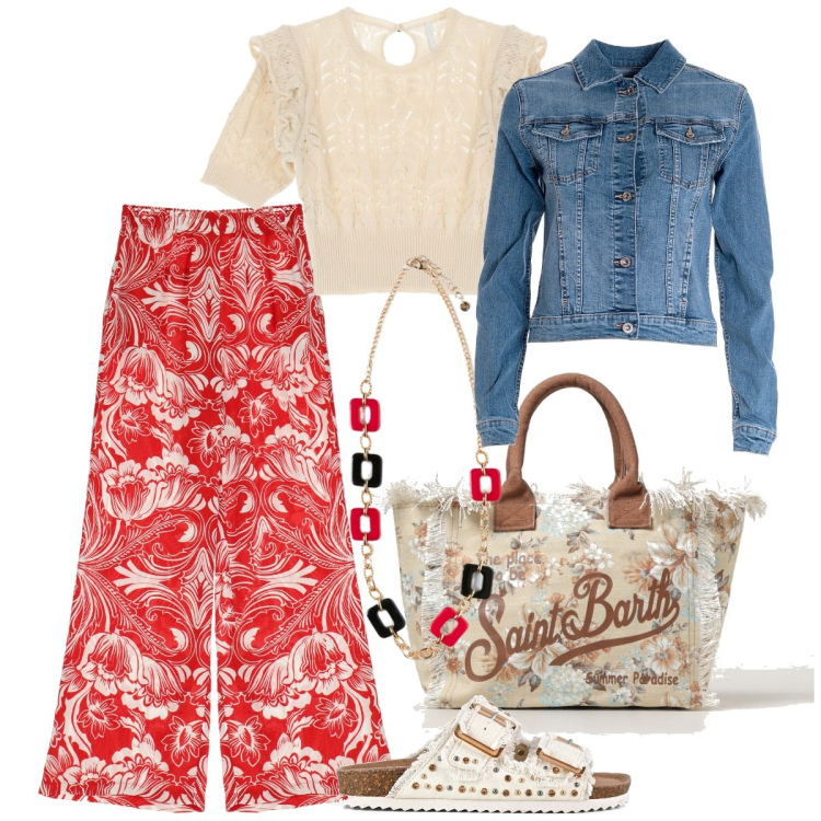 Outfit donna - Stampe e motivi floreali per la primaver. Stile Boho per Tutti i giorni. Abbinamento con giacche, pantaloni, pullovers, sandali, borse tote, ciondoli.