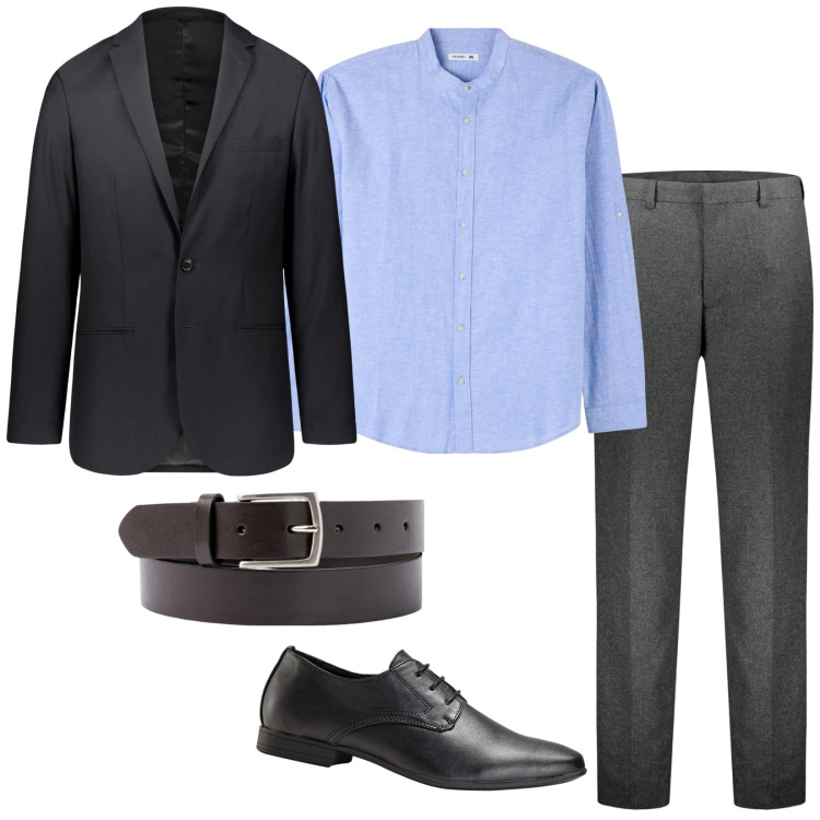 Outfit uomo - Business man. Stile Business/Elegante per Ufficio. Abbinamento con scarpe stringate, camicie, giacche, pantaloni, cinture.