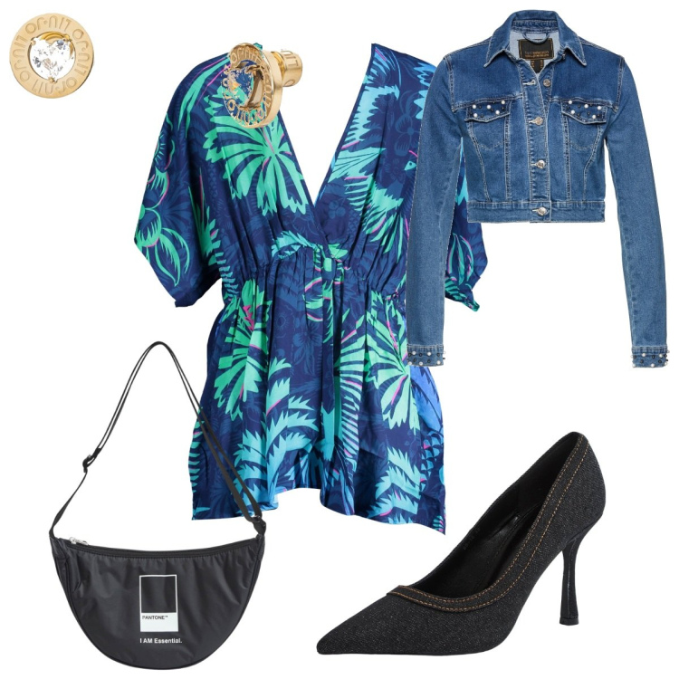 Outfit donna - Total look #1880624. Stile Trendy per Tutti i giorni. Abbinamento con blazer, marsupi, décolleté, vestiti corti, orecchini.