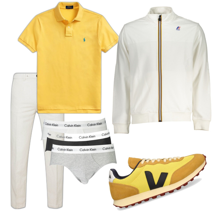 Outfit uomo - Total look #1880676. Stile Urban per Tutti i giorni. Abbinamento con polo, sneakers, slip, felpe, pantaloni chino.