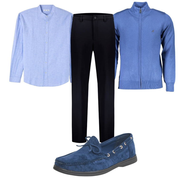 Outfit uomo - Total look #1881234. Stile Casual per Tutti i giorni. Abbinamento con camicie, scarpe stringate, pantaloni, cardigans.
