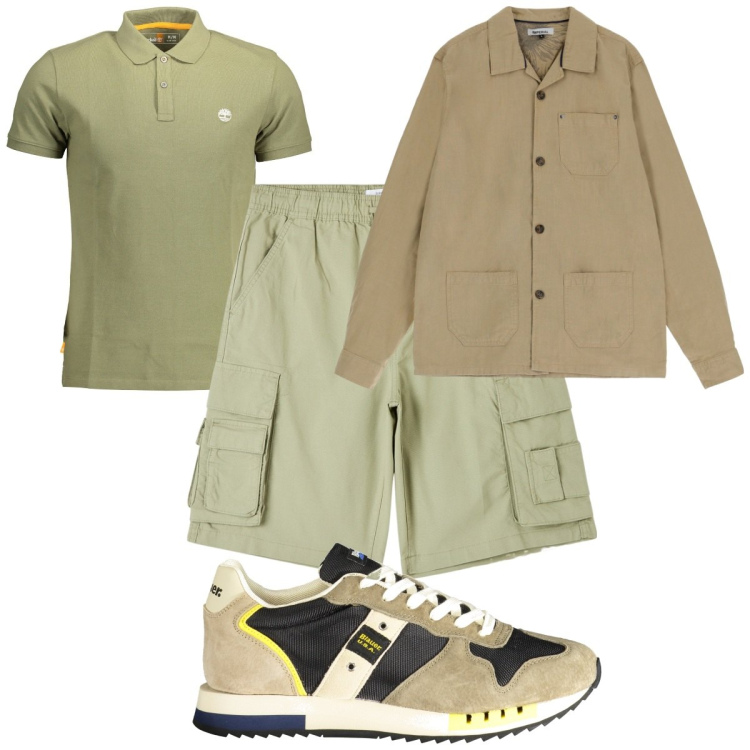 Outfit uomo - Total look #1881260. Stile Casual per Tutti i giorni. Abbinamento con pantaloni corti, camicie, polo, sneakers.