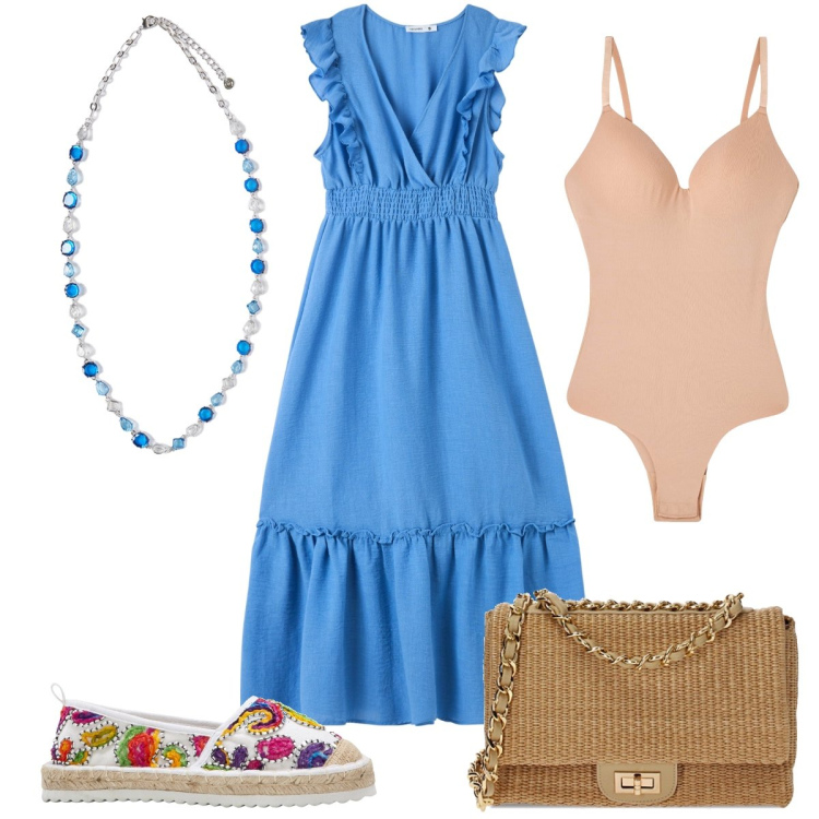 Outfit donna - Total look #1883326. Stile Basic per Tutti i giorni. Abbinamento con espadrillas, vestiti lunghi, body, borse a tracolla, collane.