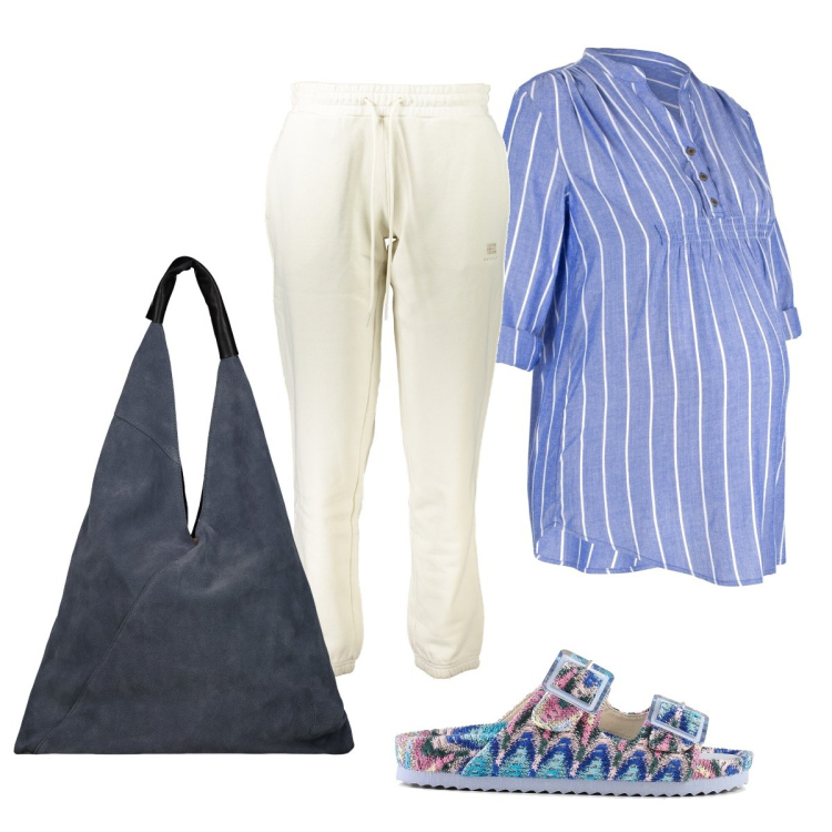 Outfit donna - In dolce attesa…. Stile Preppy per Tutti i giorni. Abbinamento con tuniche, sandali, pantaloni, borse a spalla.