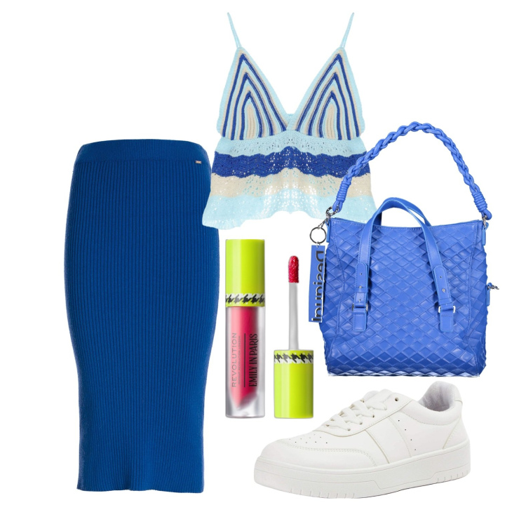 Outfit donna - Ghost outfitter - maggio. Stile Trendy per Tutti i giorni. Abbinamento con rossetti, sneakers, top, gonne longuette, borse a spalla.