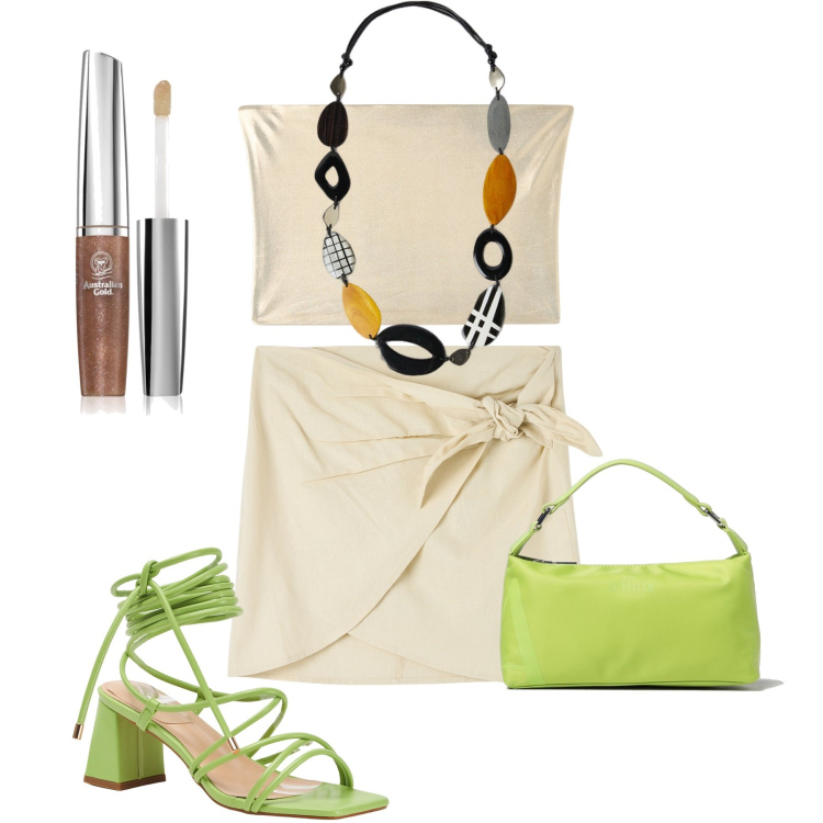 Outfit donna - Il top lurex. Stile Sexy per Serata fuori. Abbinamento con gloss, top, gonne, sandali alla schiava, borse a spalla, collane.