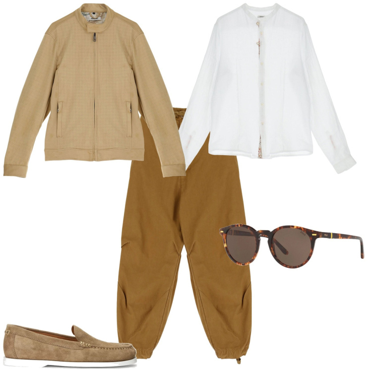 Outfit uomo - Trendy week end. Stile Trendy per Tutti i giorni. Abbinamento con camicie, pantaloni, giacche, occhiali da sole, scarpe stringate.