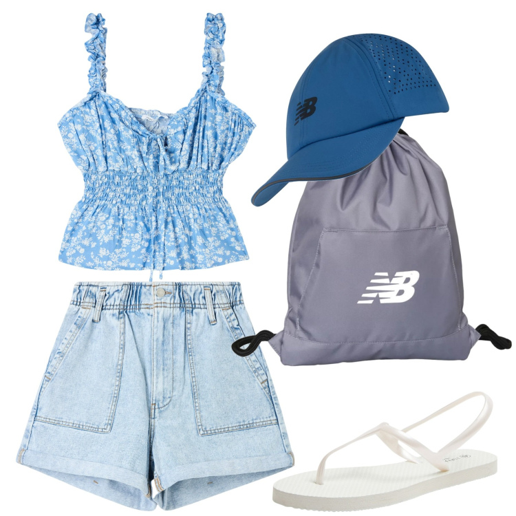 Outfit donna - Gente di mare. Stile Casual per Mare. Abbinamento con shorts, sandali, top, zaini, cappelli.
