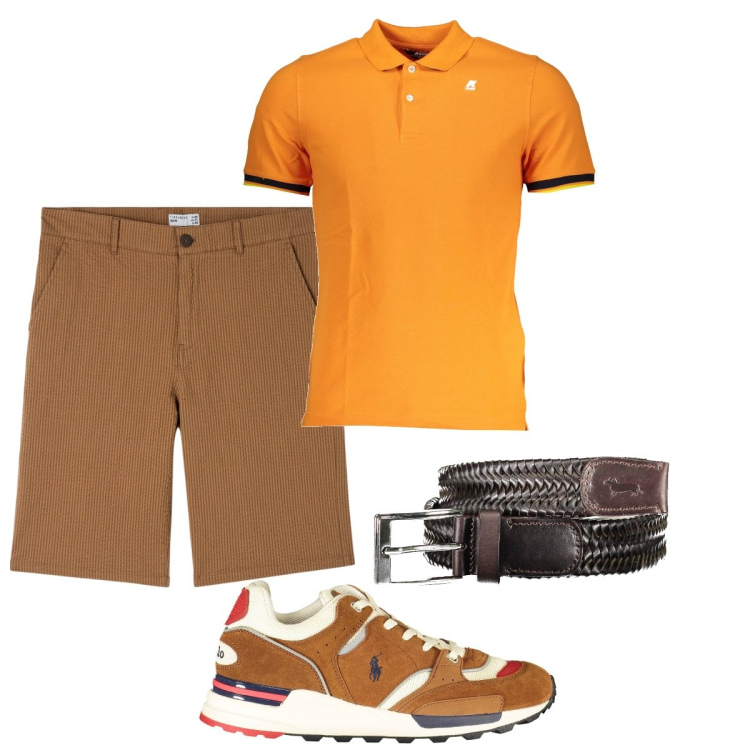 Outfit uomo - Total look #1885516. Stile Trendy per Tutti i giorni. Abbinamento con bermuda, cinture, scarpe sportive, polo.