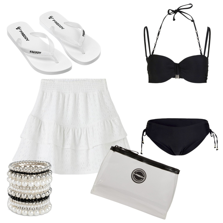 Outfit donna - Total look #1886734. Abbinamento con braccialetti, bikini, minigonne, valigie, infradito.