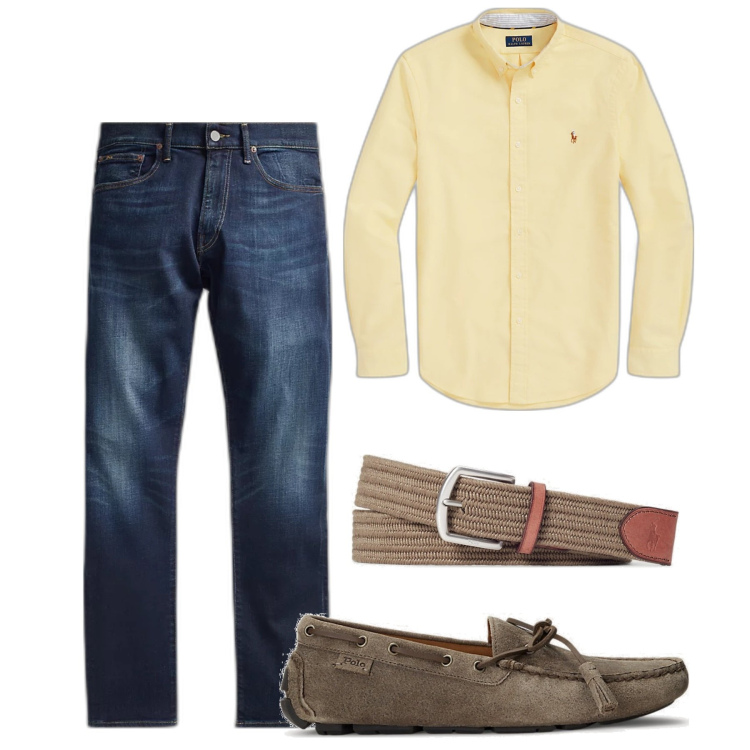 Outfit uomo - Mocassini. Stile Casual per Tutti i giorni. Abbinamento con scarpe stringate, cinture, jeans, camicie.