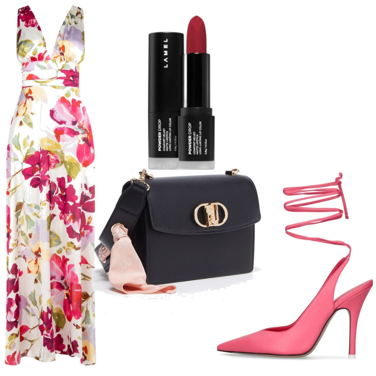 Outfit donna - Total look #1887361. Stile Chic per Tutti i giorni. Abbinamento con rossetti, vestiti lunghi, borse a spalla, décolleté.