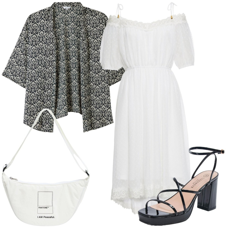 Outfit donna - Total look #1887598. Stile Boho per Tutti i giorni. Abbinamento con vestiti, marsupi, blazer, sandali in pelle.