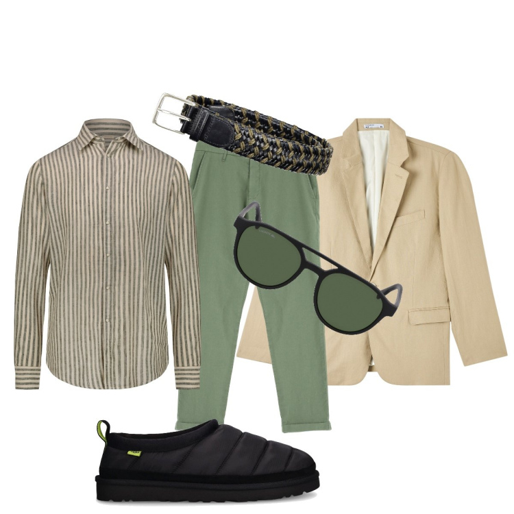 Outfit uomo - Il solito appuntamento di lavoro. Stile Business/Elegante per Ufficio. Abbinamento con giacche, pantaloni, scarpe stringate, cinture, occhiali da sole, camicie.