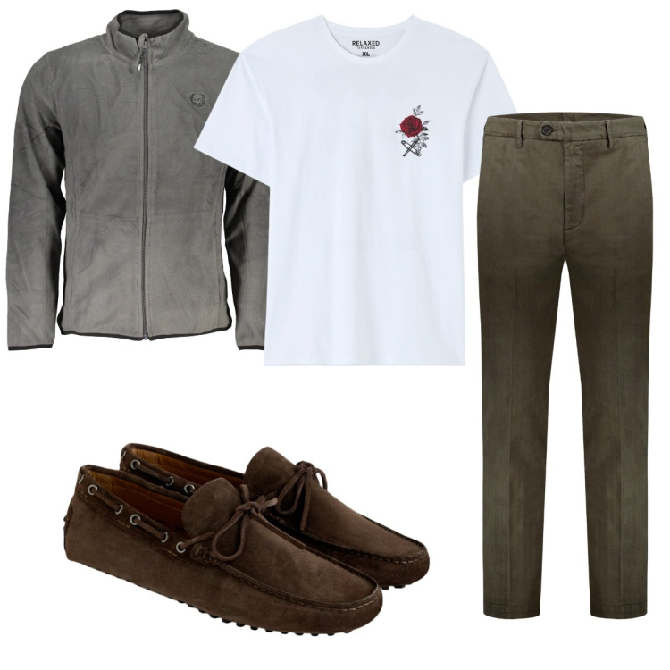 Outfit uomo - Total look #1888832. Stile Trendy per Tutti i giorni. Abbinamento con t-shirt, pantaloni, scarpe stringate, felpe.