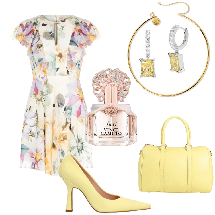 Outfit donna - Ufficio, serata, festa, quando vuoi !. Stile Romantica per Tutti i giorni. Abbinamento con borse a mano, collane, profumi, orecchini, vestiti corti, décolleté.