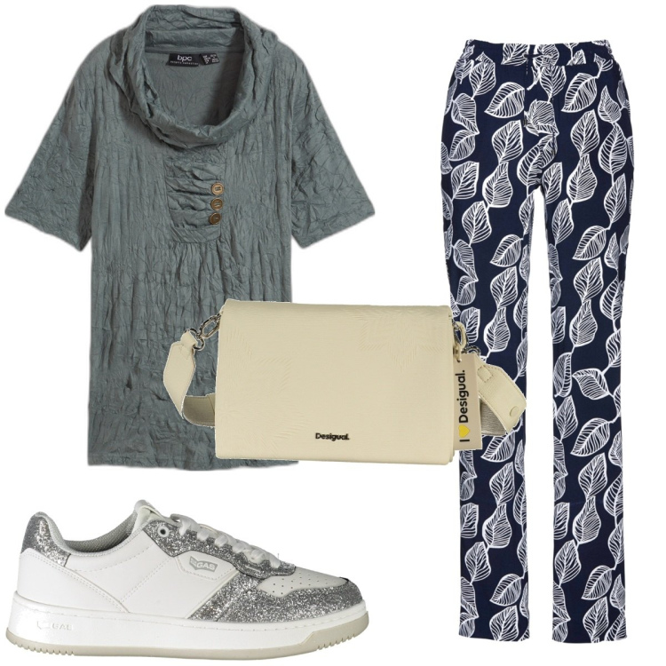 Outfit donna - Total look #1889376. Stile Trendy per Tutti i giorni. Abbinamento con pantaloni, maglieria, sneakers, borse a spalla.