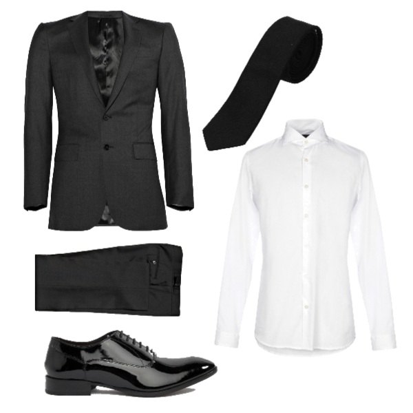 Outfit uomo - Eleganza Black&white. Stile Business/Elegante per Ufficio.