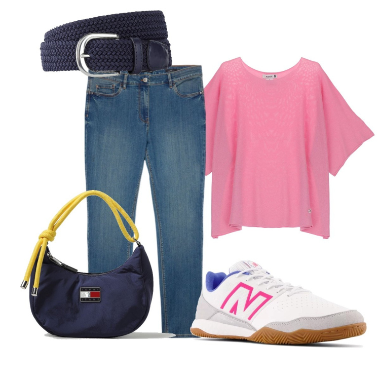 Outfit donna - Total look #1891251. Stile Casual per Ufficio. Abbinamento con cinture, sneakers, maglieria, borse a spalla, jeans skinny.