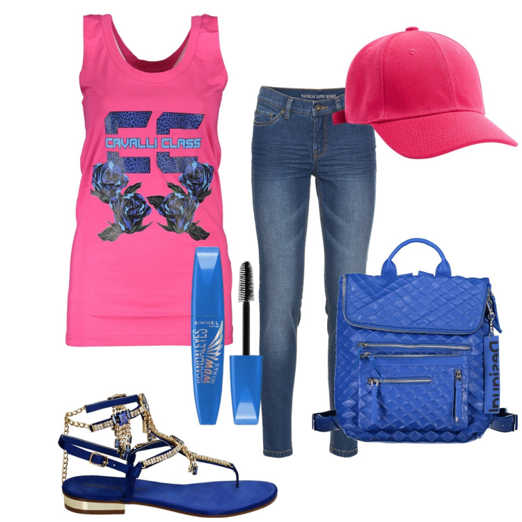 Outfit donna - Colore. Stile Trendy per Tutti i giorni. Abbinamento con jeans skinny, mascara, cappelli, ciabatte, canottiere, zaini.