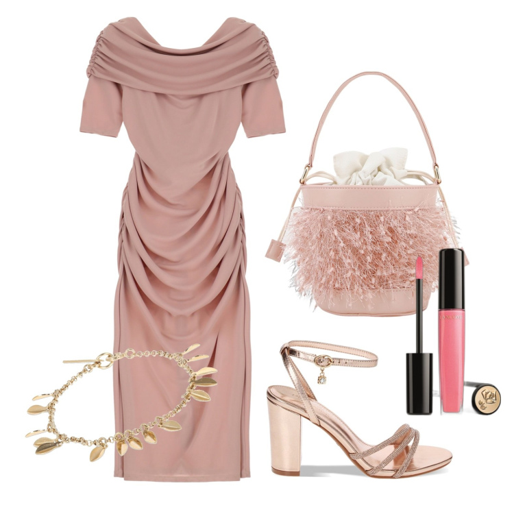 Outfit donna - Ghost outfitter - giugno. Stile Chic per Tutti i giorni. Abbinamento con gloss, sandali gioiello, vestiti midi/longuette, borse a secchiello, braccialetti.