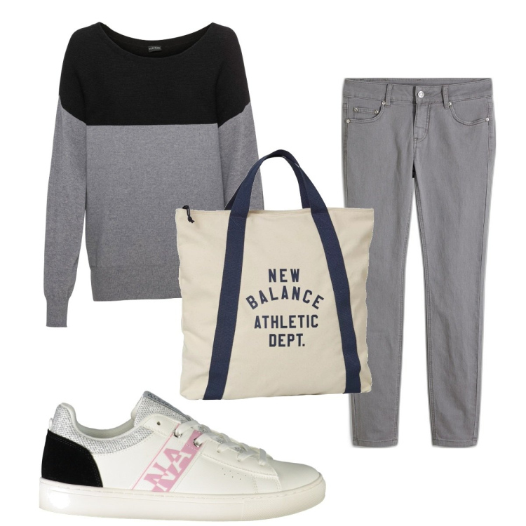 Outfit donna - Total look #1891945. Stile Basic per Sport. Abbinamento con jeans skinny, maglieria, borse a mano, sneakers.