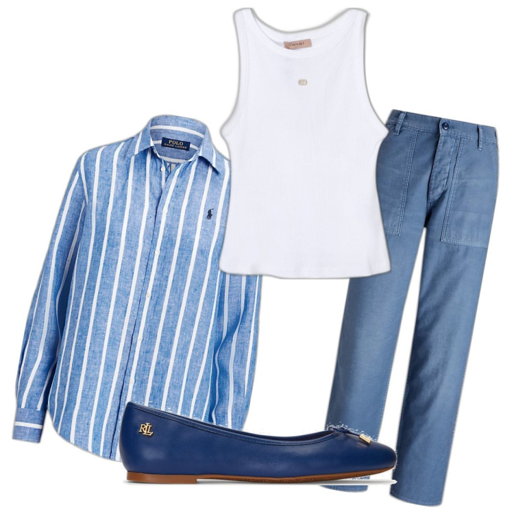 Outfit donna - Giugno 2024...... Stile Basic per Tutti i giorni. Abbinamento con ballerine, camicie, pantaloni, top.