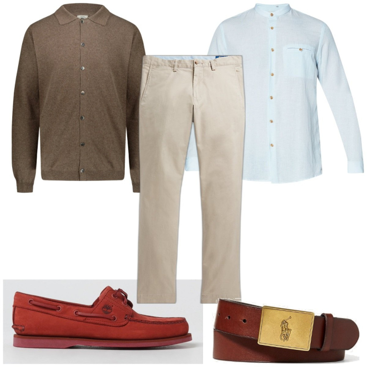 Outfit uomo - Total look #1892976. Stile Trendy per Tutti i giorni. Abbinamento con pantaloni, cinture, polo, scarpe stringate, camicie.